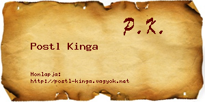 Postl Kinga névjegykártya